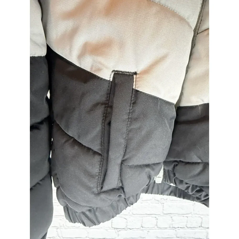 Toddler Boys Grey and Black Puffer Nike Throwback‎ Coat 4T Winter Swoosh